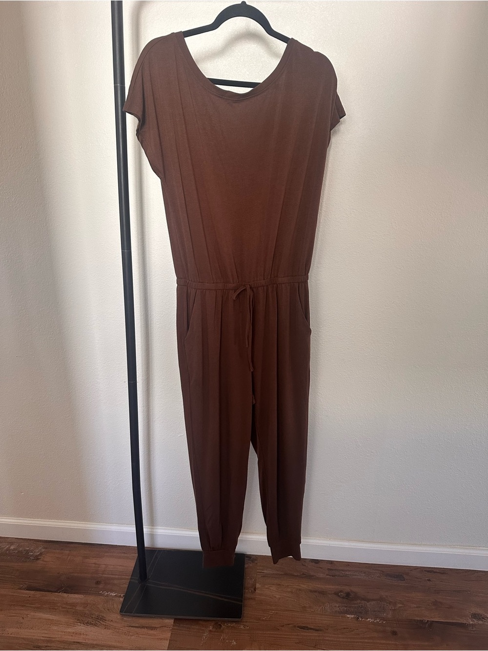 Everyday Brown Drawstring Jumpsuit - Casual One-Piece